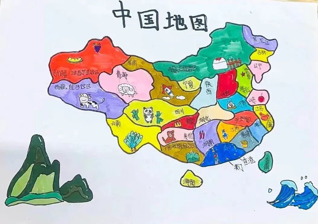 美丽的中国地图儿童画精选作品(五)